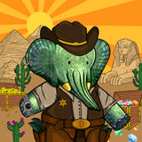 Tableau miroir Babolex Alien Cowboy