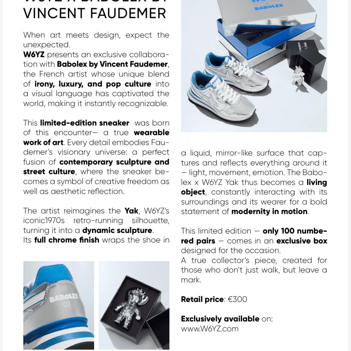 W6YZ x Babolex by Vincent Faudemer : une sneaker pensée comme une œuvre d’art