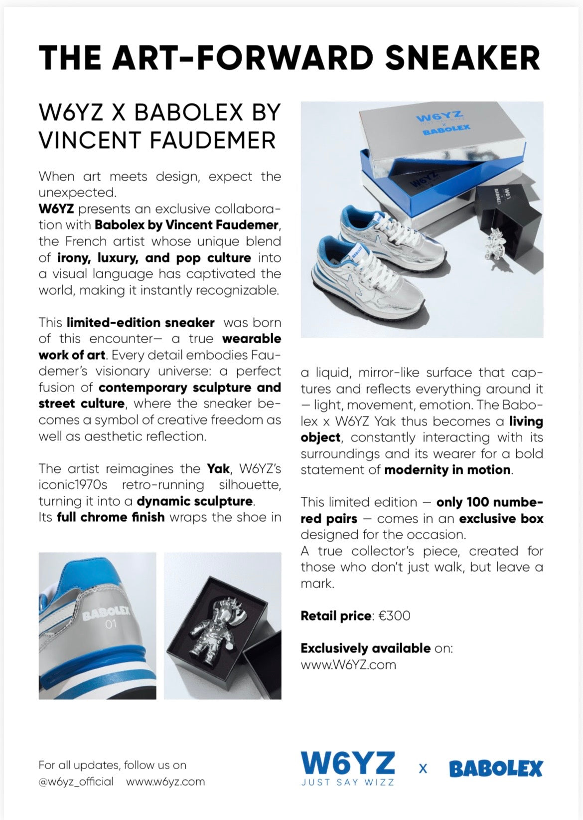 W6YZ x Babolex by Vincent Faudemer : une sneaker pensée comme une œuvre d’art